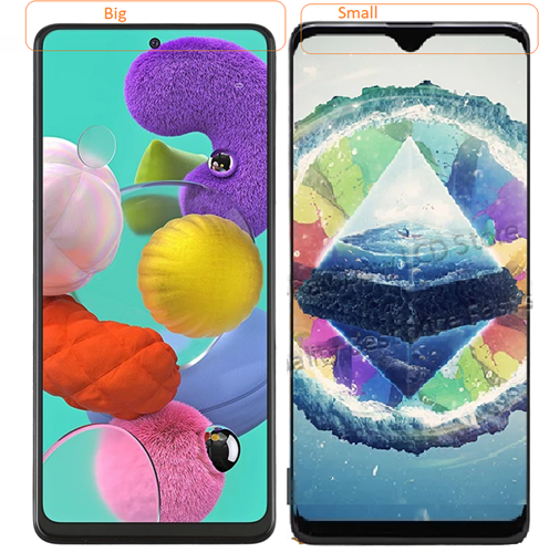 Galaxy A51 A515 LCD Display with Frame ORG - Zwart