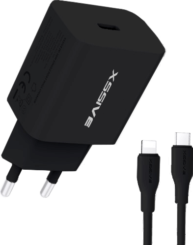 Xssive PD 20W 2in1 Charger+Cable Type-C to iPhone AC65NB CL - Black