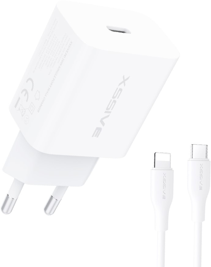 Xssive PD 20W Quick Charger+C-iPhone XSS-AC65NW CL - White