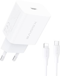 Xssive PD 20W Quick Charger+C-iPhone XSS-AC65NW CL - White