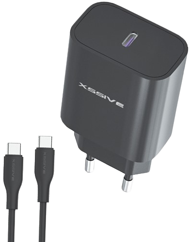 Xssive 25W PD3.0 Super Fast Charger with C-C Cable XSS-AC66NB - Zwart