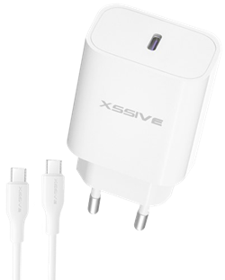 Xssive 25W PD3.0 Super Fast Charger with C-C Cable XSS-AC66NW - White