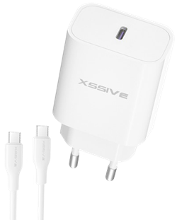 Xssive PD 20W Quick Charger+C-C Cable XSS-AC65NW - White