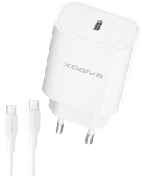 Xssive PD 20W Quick Charger+C-C Cable XSS-AC65NW - White