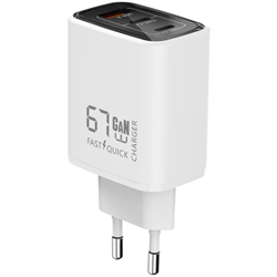Xssive GaN 67W PDW Quick Charger USB-A+2-C XSS-AC72CCA - White