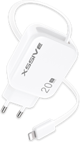 Xssive 20W PD GAN Fast Charger with Retractable 8-Pin Cable XSS-AC78L
