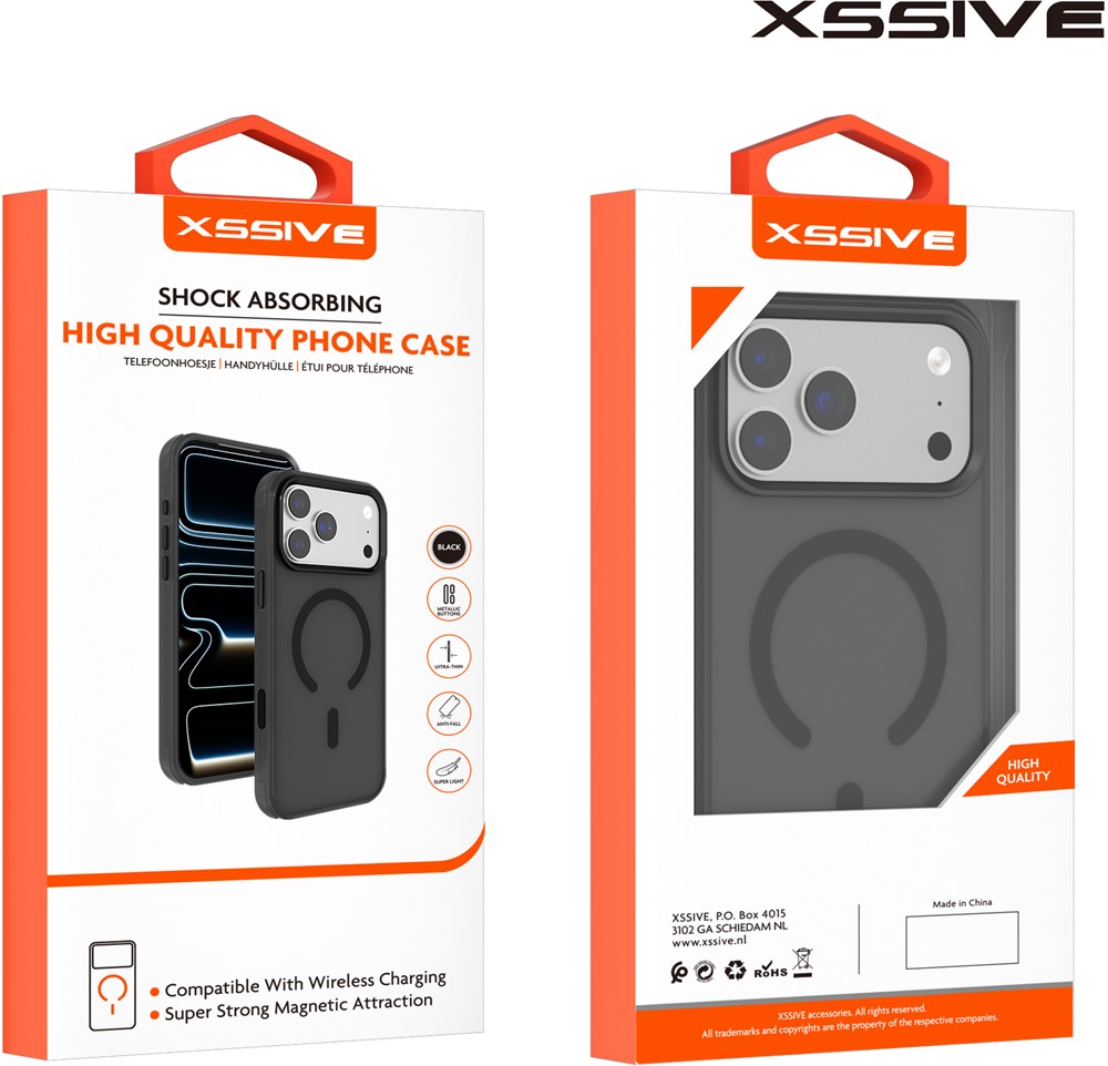 Xssive Back Case Color Clear Serie for Magsafe iPhone 17 - Black-3