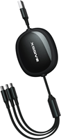 Xssive 3in1 Retractable Fast Charging Cable XSS-3IN1DESK2B - Zwart