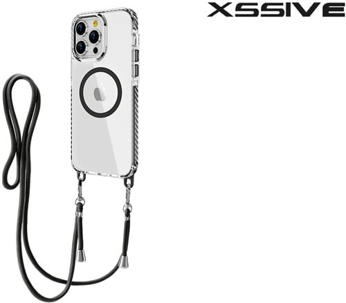 Xssive TPU Back Cover geschikt voor Magsafe met koord iPhone 13 Pro Max - Zwart