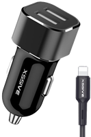 Xssive C29N Duo Car Charger + USB for iPhone 2.4A - Zwart
