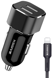 Xssive C29N Duo Car Charger + USB for iPhone 2.4A - Black