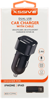 Xssive C29N Duo Car Charger + USB for iPhone 2.4A - Zwart-2