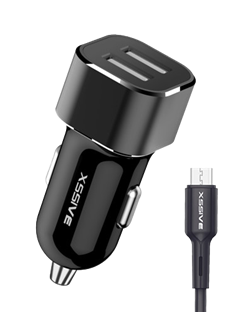 Xssive C29N Duo Car Charger + Micro Cable 2.4A - Black