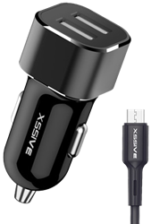 Xssive C29N Duo Car Charger + Micro Cable 2.4A - Zwart