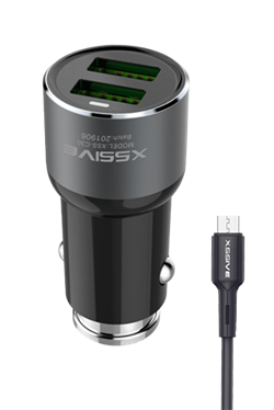 Xssive C30M Duo Car Charger+Micro Cable 3.6A - Zwart