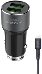 Xssive C30M Duo Car Charger+Micro Cable 3.6A - Black