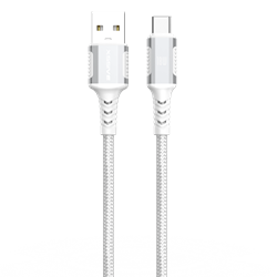 Xssive Braided 120W/6A USB-A to USB-C Cable XSS-BR-AC-W 1M 120W - White