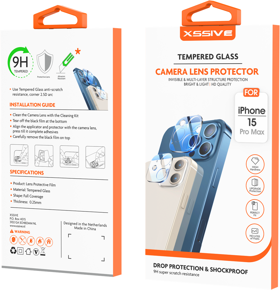 Xssive Tempered Glass Camera Lens iPhone 15 Pro/15 Pro Max - Clear-2