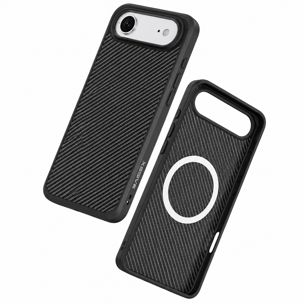 Xssive TPU Back Case Carbon voor Magsafe iPhone 17 Air - Zwart