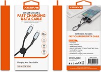 Xssive Braided Cable 60W USB-C to USB-C XSS-BR-CC-B-30CM - Black-3