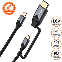 Xssive 4K USB-C to USB-C Cable with HDMI Adapter XSS-CC-HDMI