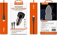 Xssive 60W Fast Car Charger with Type-C to 8 Pin Cable XSS-CC40N CL-2