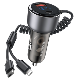 Xssive PD 60W Fast Car Charger with Spring Cable XSS-CC48 2IN1