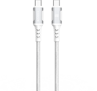 Xssive Braided USB-C to USB-C Cable 1m XSS-BR-CC-W-1M - Wit