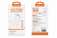 Xssive 18W QC Quick Charger & USB-C Cable XSS-AC61N AC - White-2
