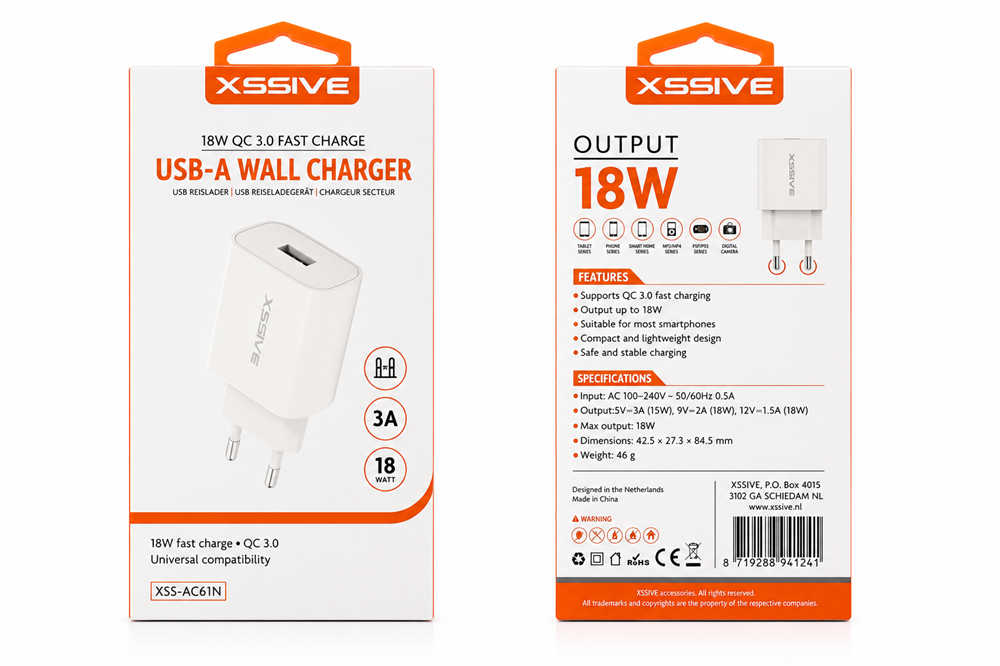 Xssive 18W QC Quick Charger Adapter XSS-AC61N - White-3