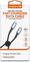 Xssive Braided Cable 30W USB-C to 8-Pin XSS-BR-CL-B-30CM - Zwart-2