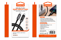 Xssive Braided 240W USB-C to USB-C Cable with Display 1m XSS-SD1M CC-2