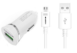 Xssive Car Charger with Micro Cable - White
