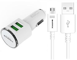 Xssive Duo Car Charger met Micro USB Cable - Wit