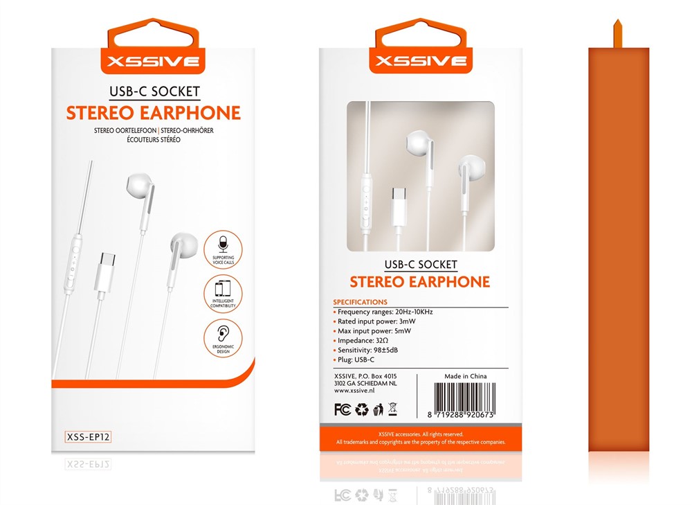 Xssive Stereo Headphones Type-C XSS-EP12 - Wit-3