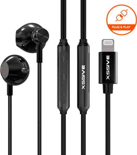 Xssive Stereo Earphones for iPhone XSS-EP24 - Zwart