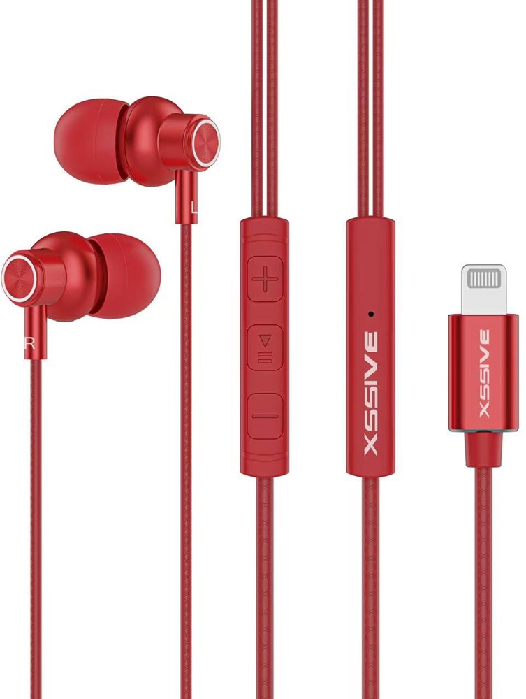 Xssive 8-Pin In-Ear Stereo Earphones for iPhone XSS-EP26R - Rood