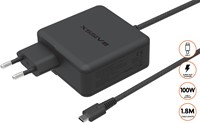 Xssive 100W GAN Super Fast Home Charger USB-C XSS-100W 1.8MB - Black