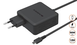 Xssive 100W GAN Super Fast Home Charger USB-C XSS-100W 1.8MB - Black