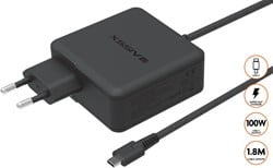 Xssive 100W GAN Super Fast Home Charger USB-C XSS-100W 1.8MB - Zwart