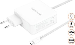 Xssive 100W GAN Super Fast Home Charger USB-C XSS-100W 1.8MW - White
