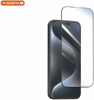 Xssive GoldLine Tempered Glass iPhone 15 Pro Max - Zwart-2