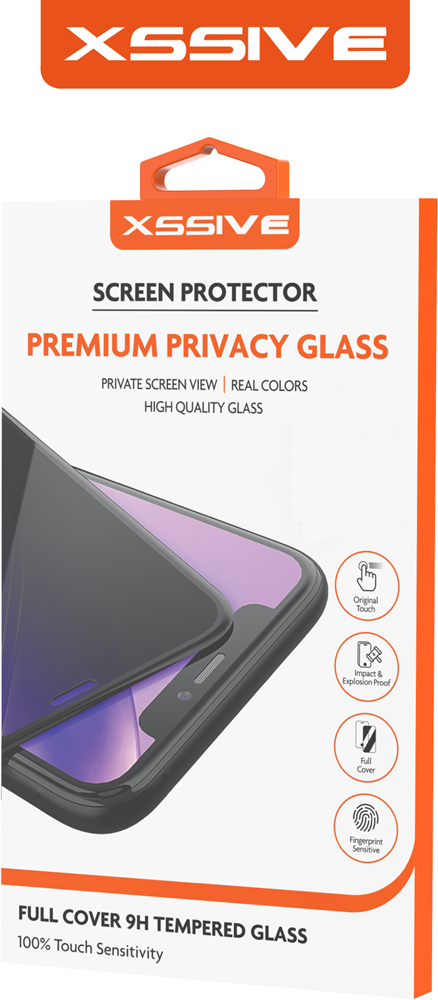 Xssive Goldline Privacy Tempered Glass iPhone XR - Zwart