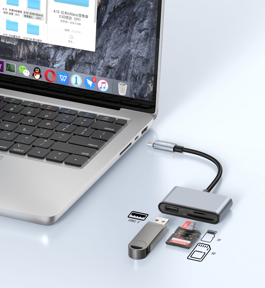 Xssive 3in1 USB-C Card Reader XSS-HUB20-3