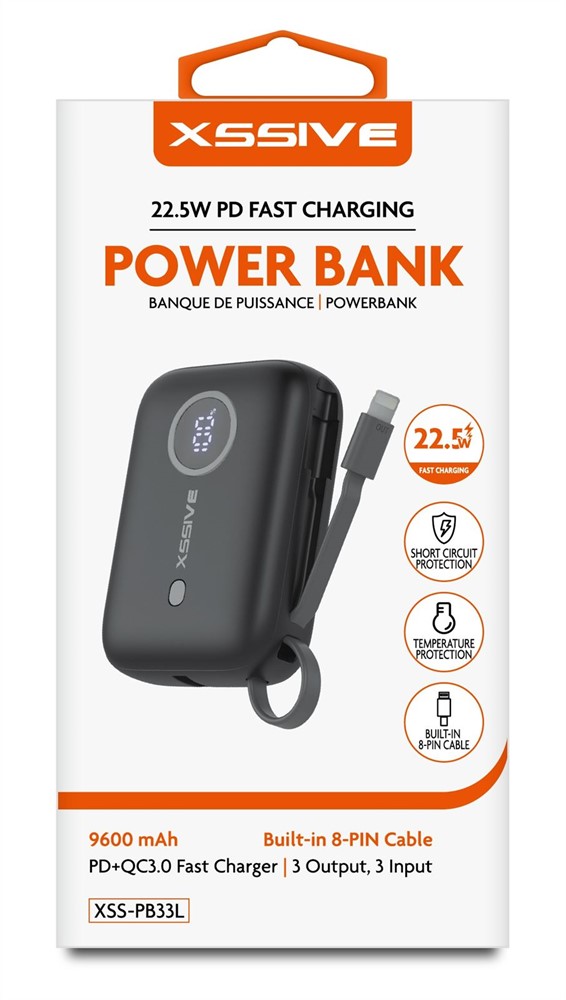 Xssive Powerbank incl. Cable PD+QC3.0 9600mAh XSS-PB33L-2