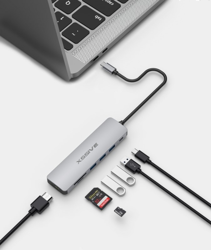 Xssive 7in1 USB Hub to USB-C XSS-HUB7-2