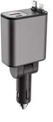 Xssive PD 45W Fast Car Charger with Retractable Cable XSS-CC47 - Zwart