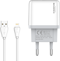 Xssive Duo USB Charger+Cable for iPhone 2.1A XSS-AC54-IP - Wit-3