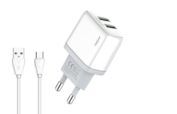 Xssive Duo USB Charger+Cable USB-C 2.1A XSS-AC54-C - White