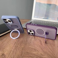 Xssive Back Case voor Magsafe Ronde Stand iPhone 13/14 - Zwart-2